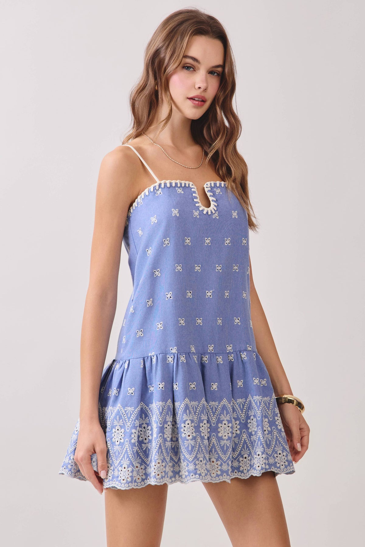 The Embroidered Mini Dress: