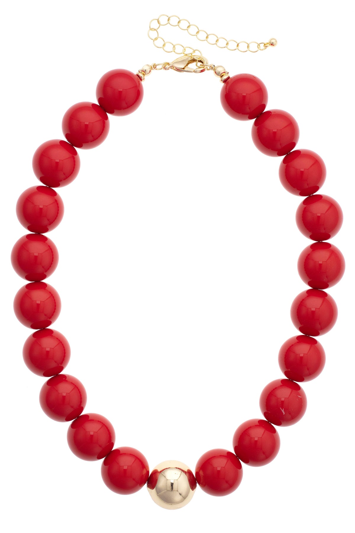 Marjorie Game Day Beaded Necklace: Red