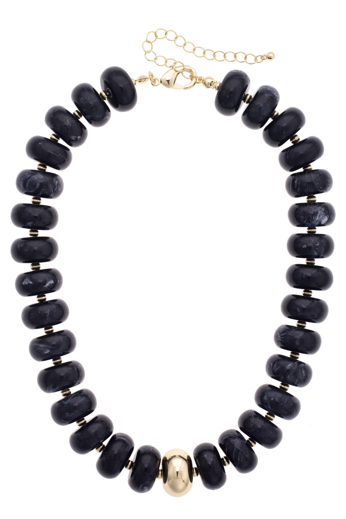 Marjorie Game Day Beaded Necklace: Black