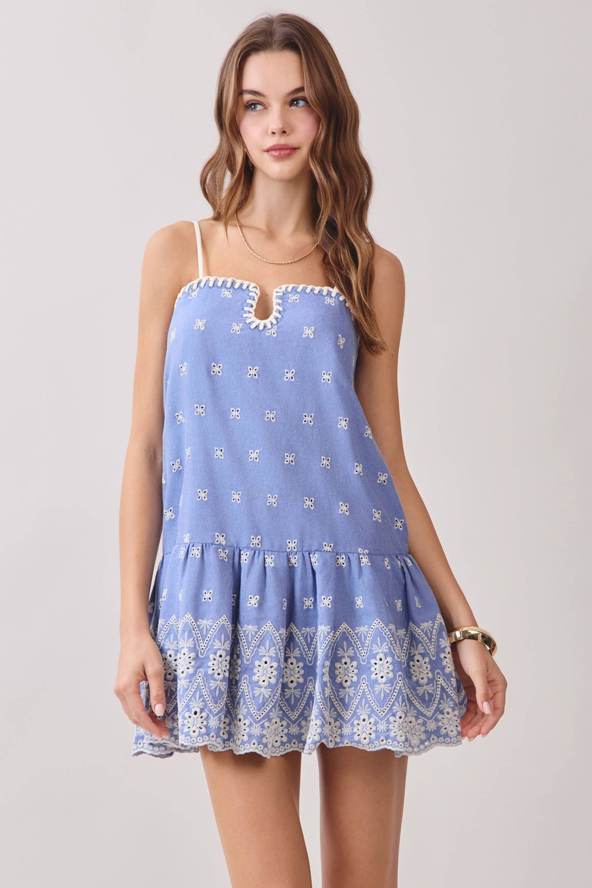 The Embroidered Mini Dress:
